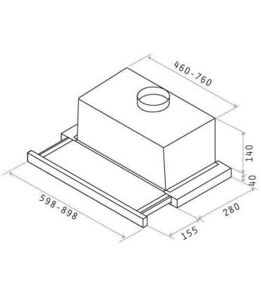 Elica ELITE14 LUX GRIX/A/60 Built-under Silver, Stainless steel 336 m³/h