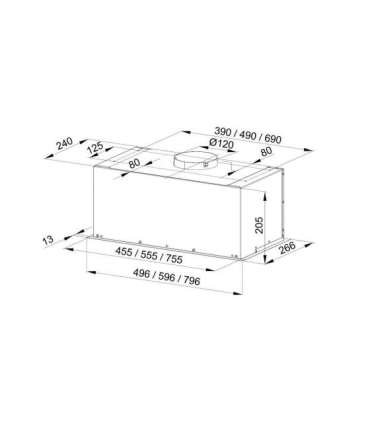 Built-in under-cupboard kitchen hood MAAN Fiugi 2 60 310 m3/h, White