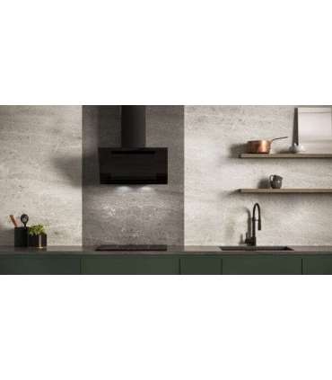 Vertical Eco Duo Glass Wall-mounted chimney hood Black