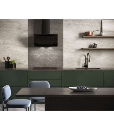 Vertical Eco Duo Glass Wall-mounted chimney hood Black