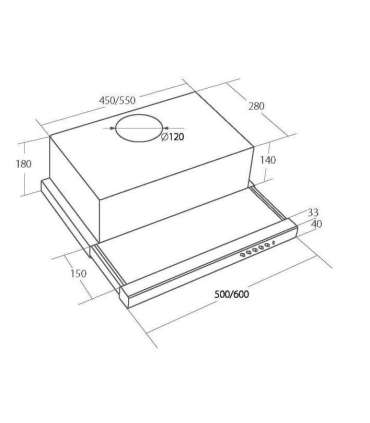 Akpo WK-7 Light 60 cooker hood Semi built-in (pull out) Stainless steel