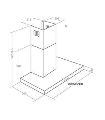 Akpo WK-4 Feniks Slim Glass 60 INOX ECO Wall-mounted Stainless steel