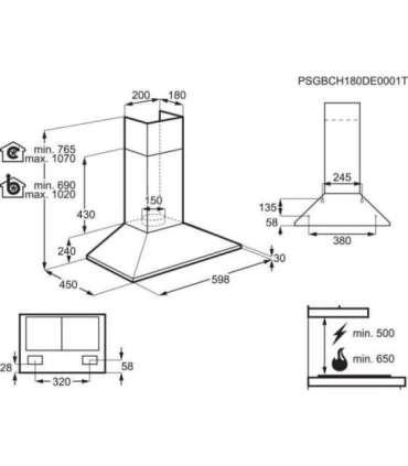 Electrolux LFC316X Wall-mounted Stainless steel D 420 m³/h