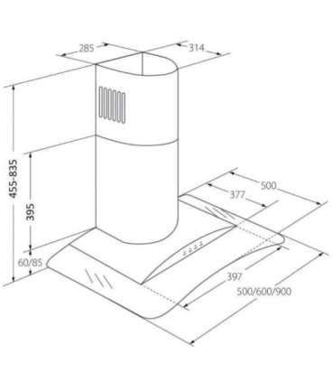 Chimney hood Akpo WK-4 Largo Eco 50 Wall-mounted Black