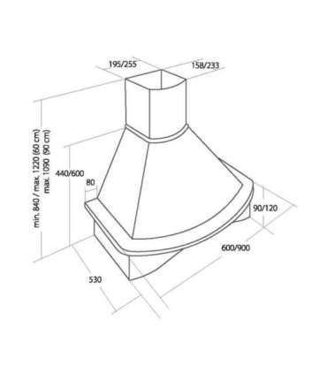 Akpo WK-4 Rustica Nova 60 Chimney Hood Beige, Brown