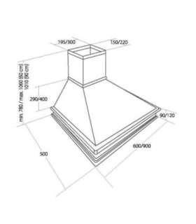 Akpo WK-4 Rustica 60 Cooker hood Wall-mounted Beige, Wood