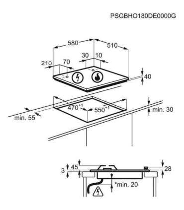 Electrolux EGG6407K Black Built-in 59 cm Gas 4 zone(s)