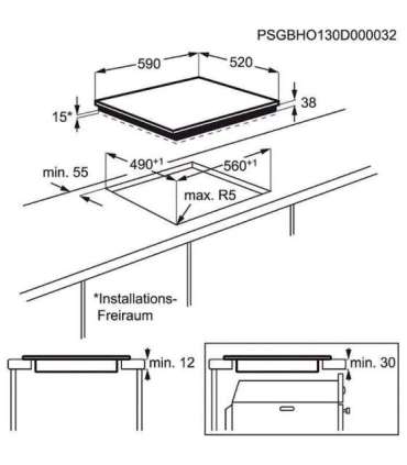 Electrolux EHF6547FXK hob Black Built-in 4 zone(s)