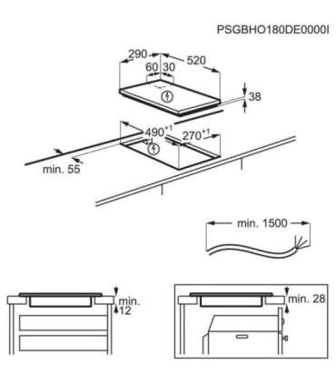 Electrolux LHR3233CK hob Black Built-in Ceramic 2 zone(s)