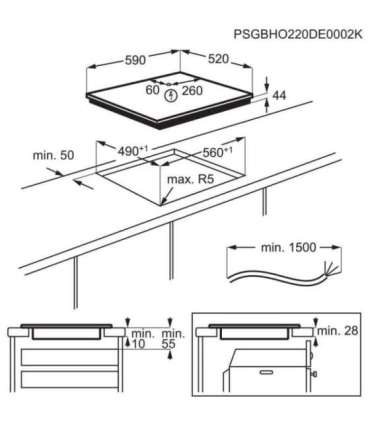 Electrolux Serie 700 EIS62453 Black Built-in 60 cm Zone induction hob 4 zone(s)