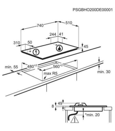 Electrolux KGG75362K Black Built-in 74 cm Gas 5 zone(s)
