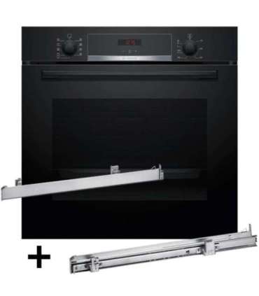 BOSCH HBA514BB3 oven + BOSCH HEZ538000 single-level telescopic runners