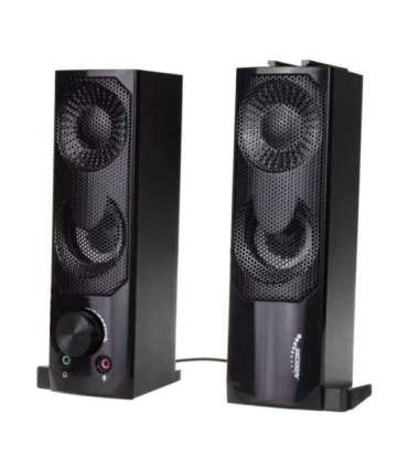 2 in 1 PC Speaker Soundbar Computer RGB LED Backlight Stereo Gaming USB 2 x 3W AUX 3.5 mm