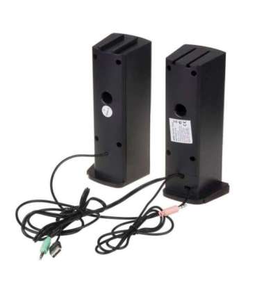 2 in 1 PC Speaker Soundbar Computer RGB LED Backlight Stereo Gaming USB 2 x 3W AUX 3.5 mm