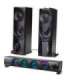 2 in 1 PC Speaker Soundbar Computer RGB LED Backlight Stereo Gaming USB 2 x 3W AUX 3.5 mm