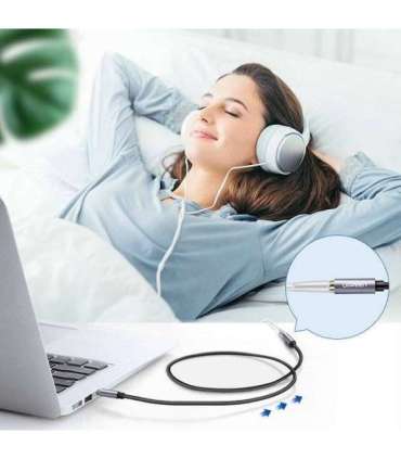 Ugreen extension cable adapter AUX mini jack 3.5 mm 2 m (blue)