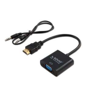 SAVIO HDMI (M) – VGA (F) Adapter with audio CL-23/B Black