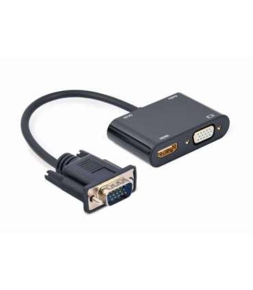 Gembird A-VGA-HDMI-02 video cable adapter 0.15 m HDMI + VGA (D-Sub) VGA (D-Sub) Black