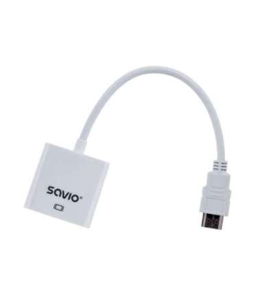 Savio CL-27B video cable adapter 0.1 m HDMI Type A (Standard) VGA (D-Sub) White