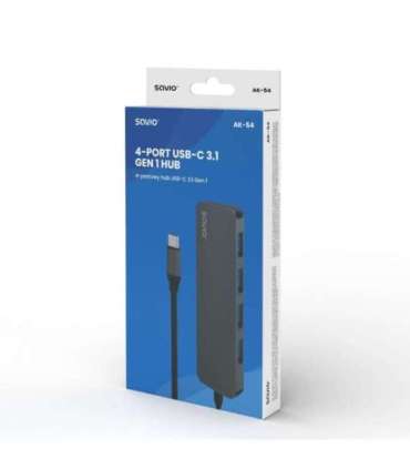 SAVIO Hub USB-C - 4 x USB-A, AK-54