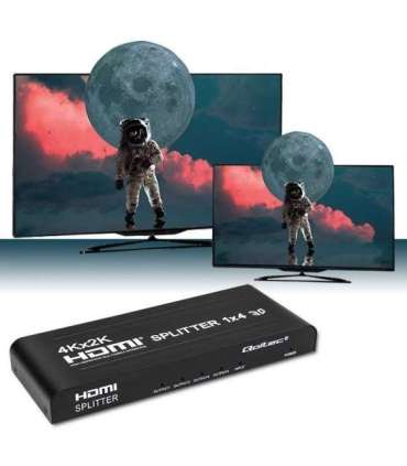 Qoltec 51798 Active HDMI Splitter 4 x HDMI 4K x 2K 3.4Gb/s