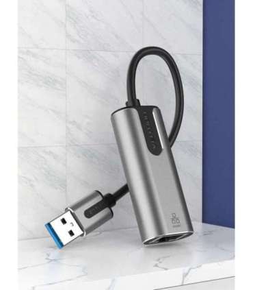 Vention USB 3.0-A to Gigabit Ethernet Adapter Gray 0.15M Aluminum Alloy Type