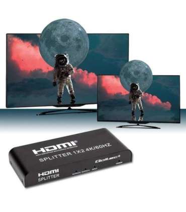 Qoltec 51797 Active HDMI Splitter 2 x HDMI 4K x 2K 6Gb/s 60Hz