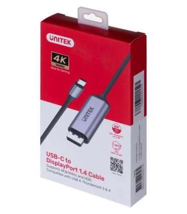 UNITEK ADAPTER USB-C, DISPLAYPORT 1.4, 8K@60HZ, 1,8M, V1423C