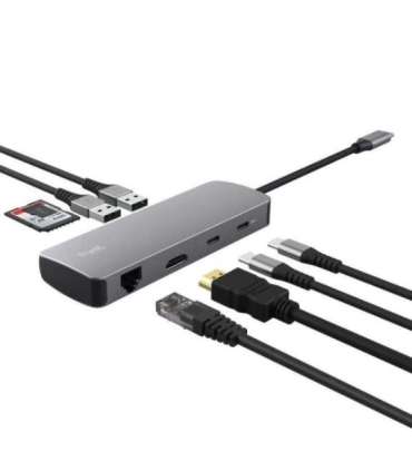 Trust 25672 interface hub USB Type-C Grey