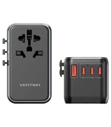 Adapter with Vention 100W charger 1xUSB-A 3xUSB-C