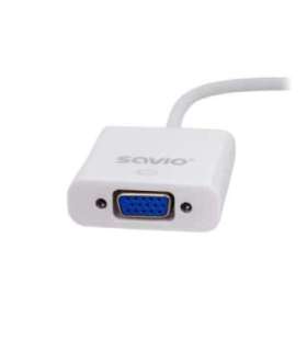 Savio CL-27 video cable adapter 0.2 m VGA (D-Sub) HDMI Type A (Standard) White