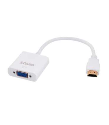 Savio CL-27 video cable adapter 0.2 m VGA (D-Sub) HDMI Type A (Standard) White