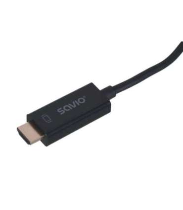Savio CL-56 video cable adapter 1.5 m DisplayPort HDMI Type A (Standard) Black