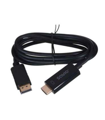 Savio CL-56 video cable adapter 1.5 m DisplayPort HDMI Type A (Standard) Black