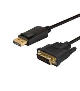Savio CL-106 video cable adapter 1.8 m DisplayPort DVI Black