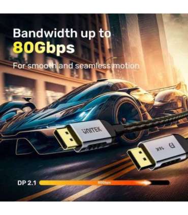 UNITEK C1626GY01-1.5M DisplayPort cable Black, Grey