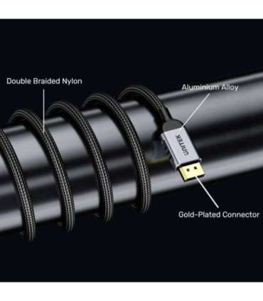 UNITEK C1626GY01-1.5M DisplayPort cable Black, Grey