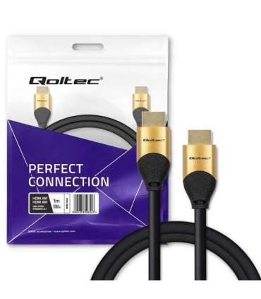 Qoltec 50354 HDMI v2.1 Cable Ultra high speed 8K 60Hz 30AWG GOLD 1m