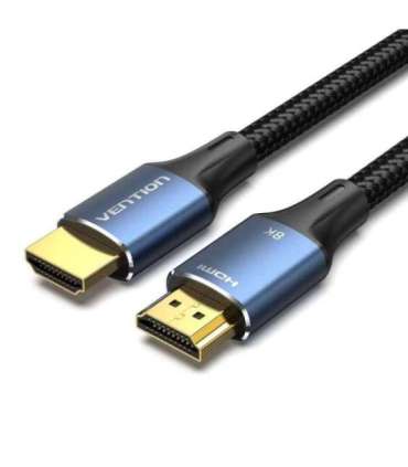 Vention Cotton Braided HDMI-A Male to Male HD Cable 8K 2M Blue Aluminum Alloy Type