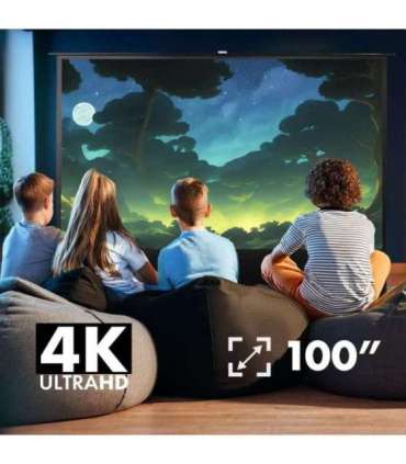 Maclean MC-211 Portable Projection Screen, Compact, Floor, 100", 4:3