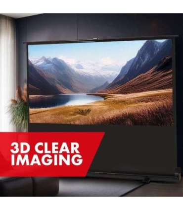 Maclean MC-212 Portable Projection Screen, Compact, Floor, 80", 16:10