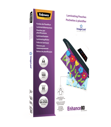 Fellowes Laminating Pouch PREMIUM A4 Clear Enhance 80 Micron thickness, 216x303 mm - A4, 100 pcs Unique