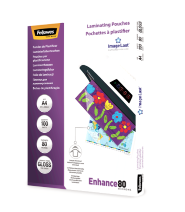 Fellowes Laminating Pouch PREMIUM A4 Clear Enhance 80 Micron thickness, 216x303 mm - A4, 100 pcs Unique
