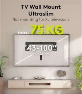 Goobay Wall mount Ultraslim TV Wall Mount Basic FIXED (XL) 43-100 " Black