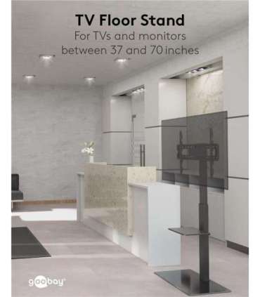 Goobay 58526 TV Floor Stand Basic (Size L), Black