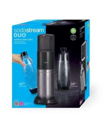 SodaStream Soda Maker DUO black Schwarz QC incl 1 Glas- Glas & 1 PET-Bottle PETBottle (1016812411)