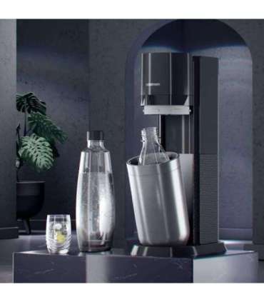 SodaStream Soda Maker DUO black Schwarz QC incl 1 Glas- Glas & 1 PET-Bottle PETBottle (1016812411)