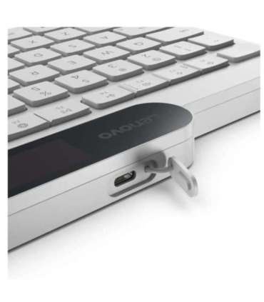 Lenovo 800 Self-Charging Bluetooth Keyboard-US English Keyboard Bluetooth US English White