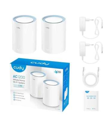 Cudy M1200 2-PACK mesh wi-fi system Dual-band (2.4 GHz / 5 GHz) Wi-Fi 5 (802.11ac) White 1 Internal