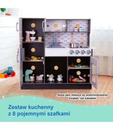 TOOKY TOY Kuchnia Drewniana Nowoczesna Akcesoria